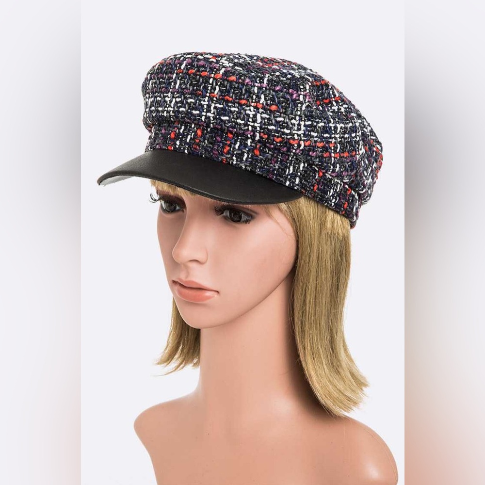 Vegan Leather Brim Tweed Fiddler